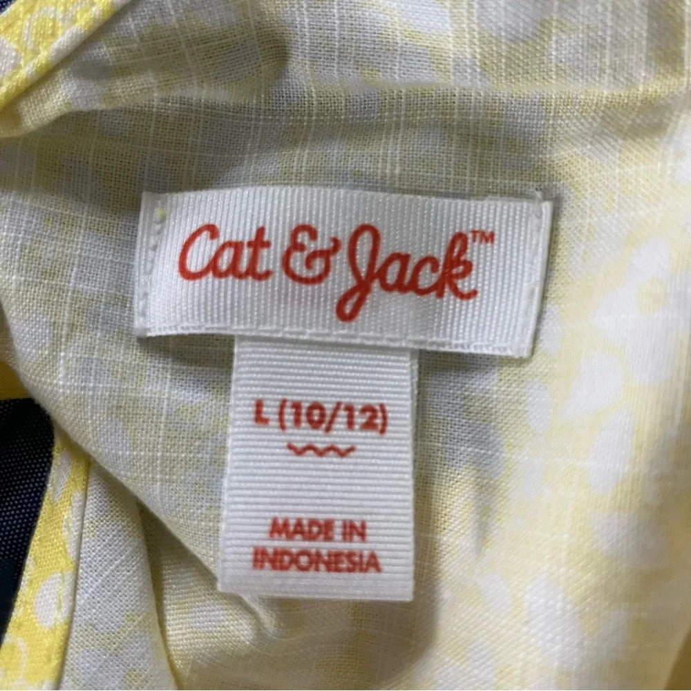 🐱2 / $15 NWOT Cat & Jack Girls' Sleeveless Floral Yellow Top Ruffle Sleeve (L) - Picture 6 of 7